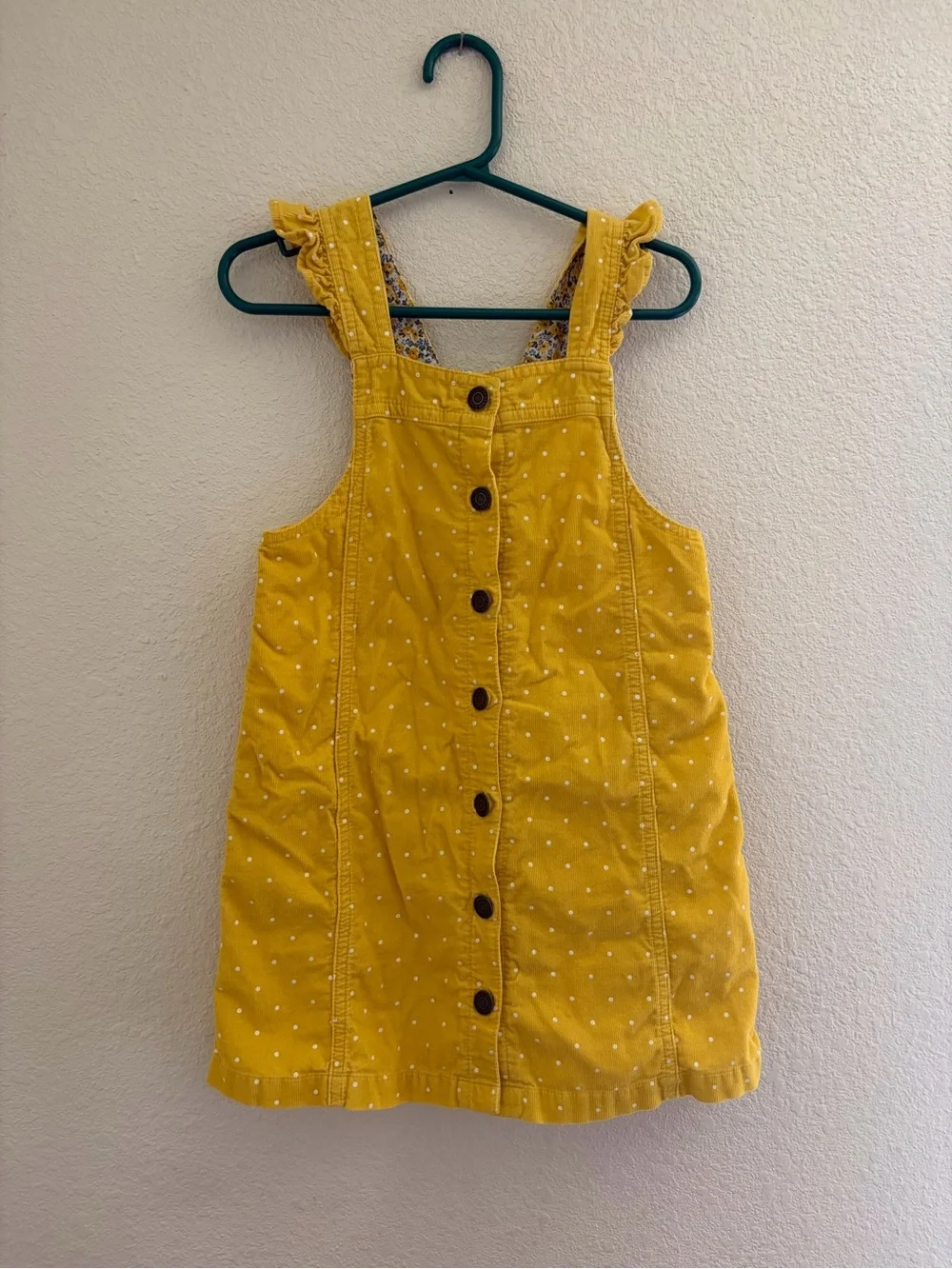 GAP Toddler Corduroy Yellow Floral-Trim Dress